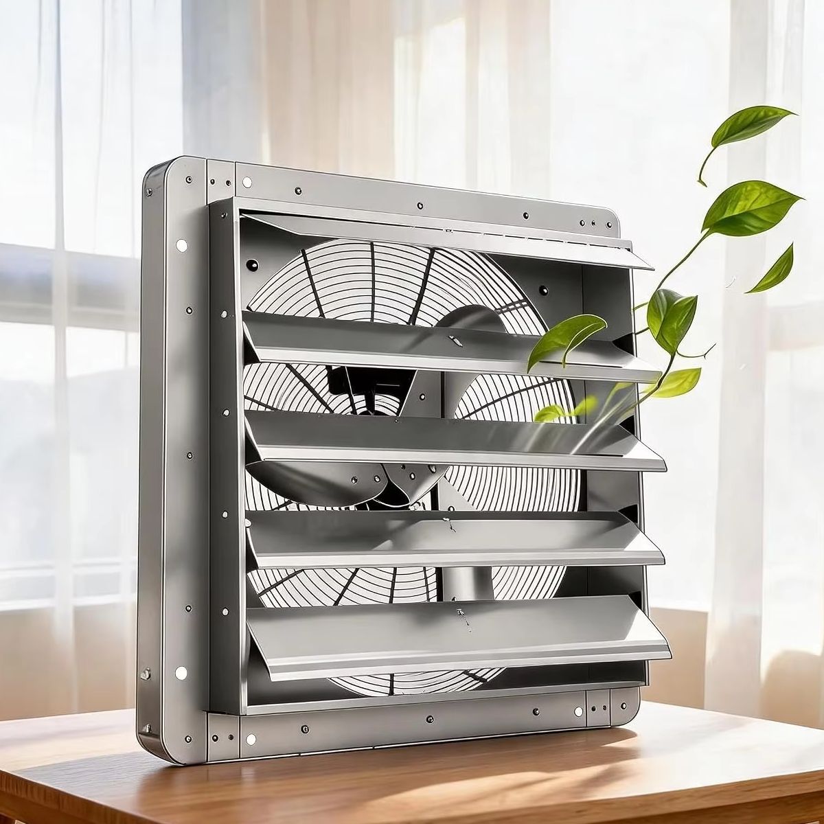 Exhaust Fan Industrial - 20-24-calowy automatyczny wentylator wyciągowy z żaluzjami,