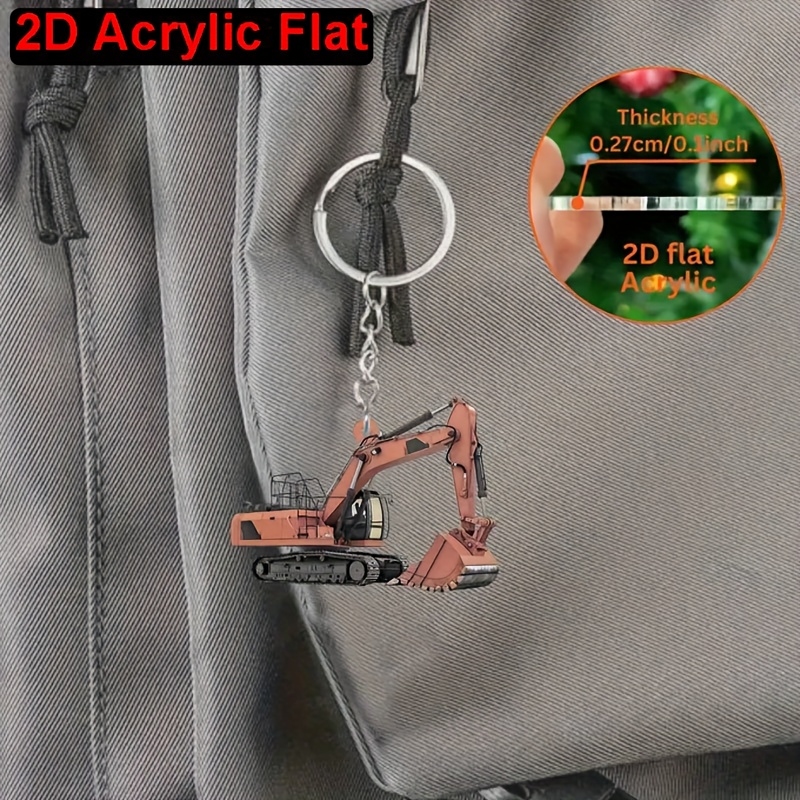 2D Płaski, kolorowy brelok akr – Heavy Equipment Key Ring recenzja i cena