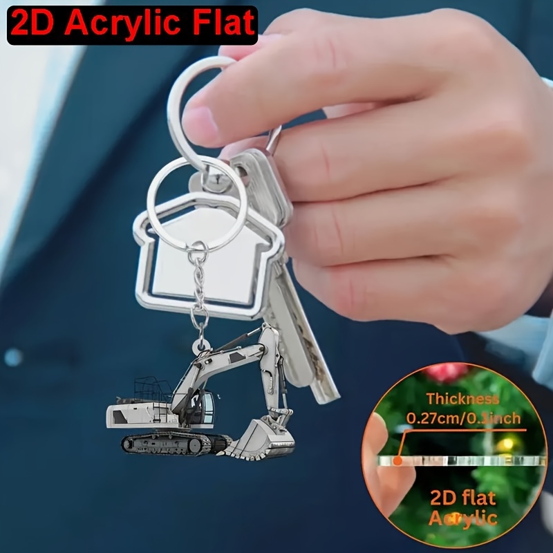 2D Płaski, kolorowy brelok akr – Heavy Equipment Key Ring recenzja i cena
